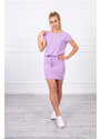 K-Fashion Viskózové šaty s krátkými rukávy do pasu fialové