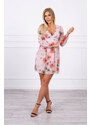 K-Fashion Vzdušné šaty s květinovým motivem pudrově růžové