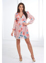 K-Fashion Vzdušné šaty s květinovým motivem pudrově růžové