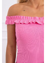 K-Fashion Španělské šaty s volánky světle růžové