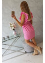 K-Fashion Šaty s volánky na bocích světle růžové