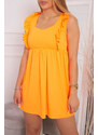 K-Fashion Šaty s volánky na bocích oranžové neonové
