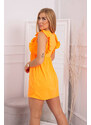K-Fashion Šaty s volánky na bocích oranžové neonové