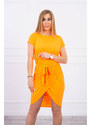 K-Fashion Šaty s obálkou dole oranžové neonové