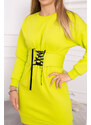 K-Fashion Zateplené šaty s ozdobným páskem pistácie