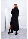 K-Fashion Zateplené šaty s delšími boky černé