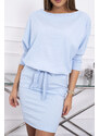 K-Fashion Šaty s vázáním v pase v modré barvě