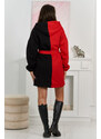 K-Fashion Izolovaná dvoubarevná mikina černá + červená