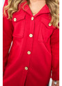K-Fashion Izolovaná bavlněná mikina s ozdobnými knoflíky červený