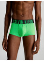 Pánské boxerky LOW RISE TRUNK 2PK 000NB2599A GXH bílo-zelené - Calvin Klein