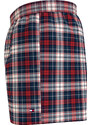 Pánské trenýrky 3P WOVEN BOXER PRINT UM0UM02847 0W1 červené-tm.modré-káro - Tommy Hilfiger