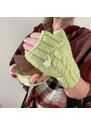 Mks Dámské rukavice zelené s vločkou