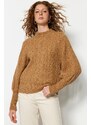 Trendyol Camel Pletený pletený svetr s měkkou texturou