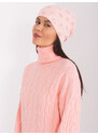 Fashionhunters Světle růžová zimní čepice s kašmírem