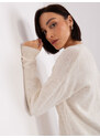 Fashionhunters Světle béžový dlouhý oversize svetr z RUE PARIS