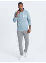 Ombre Clothing Pánské tepláky s rovnými nohavicemi - šedý melír V3 OM-PABS-0155