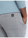 Ombre Clothing Pánské tepláky s rovnými nohavicemi - šedý melír V3 OM-PABS-0155