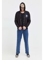 Mikina Tommy Jeans pánská, černá barva, s kapucí, s potiskem