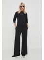 Tepláky Calvin Klein Jeans černá barva, jednoduché, high waist