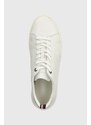 Kožené sneakers boty Tommy Hilfiger PREMIUM CUPSOLE GRAINED LTH bílá barva, FM0FM04893