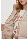 Péřová bunda Tommy Hilfiger dámská, béžová barva, zimní
