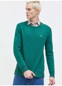 Bavlněný svetr Tommy Jeans zelená barva