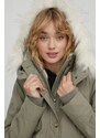 Parka Hollister Co. dámská, zelená barva, zimní