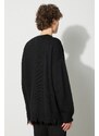 Vlněný svetr Heron Preston Shredded Knit Crewneck pánský, černá barva, HMHE011F23KNI0011001