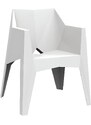 VONDOM Bílá plastová jídelní židle VOXEL s područkami