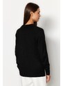 Trendyol Černá Posádka Neck Základní pletený svetr