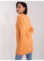 Fashionhunters Světle oranžový dámský oversized svetr s dlouhým rukávem RUE PARIS