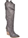 Fox Shoes Women's High Heels Dark Gray Suede Boots