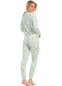 Dámské pyžamo 88232-800-2 zelenobílé - Pastunette