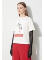 Bavlněné tričko Heron Preston Bird Painted Ss Tee béžová barva, HWAA032F23JER0040425