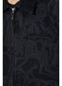 Džínová bunda Daily Paper Hoyam pánská, černá barva, přechodná, oversize, 2323050