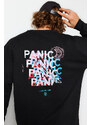 Trendyol Black Oversize/Wide-Fit Text Printed Back Sweatshirt