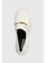 Kožené lodičky Karl Lagerfeld Strada bílá barva, na podpatku, KL30133