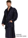 Bathrobe De Lafense 803 M-2XL men's navy blue - wide belts 089