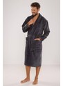 Men's bathrobe De Lafense 803 M-2XL grey 045