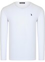 DOUBLE SET T8587 DEWBERRY V-NECK MEN'S SWEATSHIRT-WHITE-BURGUNDY