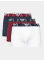 Pánské boxerky 3PACK 111357 3F715 13911 bílo-vínové-tm.modré - Emporio Armani