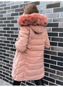 BASIC Růžová prošívaná zimní bunda CAPELLA Pudrová