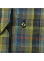 Willsoor Pánská zelená košile slim fit s vícebarevným károvaným vzorem 15841