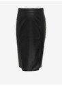Černá dámská pouzdrová koženková sukně ONLY CARMAKOMA Mia - Dámské