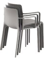 VONDOM Tmavě šedá plastová jídelní židle KES s područkami