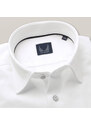 Willsoor Pánská bílá košile slim fit Jersey s měkkým límečkem 15861