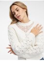 Orsay Krémový dámský svetr s krajkou - Dámské