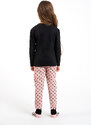 Italian Fashion Dívčí pyžamo Bonilla dlouhé rukávy, dlouhé nohavice - černá/potisk