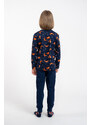 Italian Fashion Chlapecké pyžamo Witalis, dlouhý rukáv, dlouhé nohavice - potisk/námořnická modrá