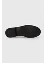 Kožené mokasíny Karl Lagerfeld Payton dámské, černá barva, na plochém podpatku, KL41420A